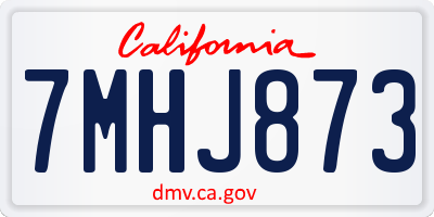 CA license plate 7MHJ873