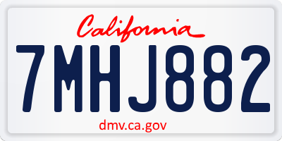 CA license plate 7MHJ882