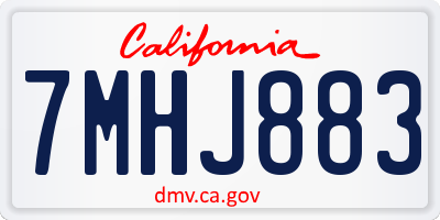 CA license plate 7MHJ883