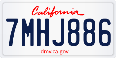 CA license plate 7MHJ886