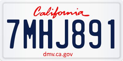 CA license plate 7MHJ891