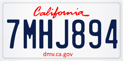 CA license plate 7MHJ894