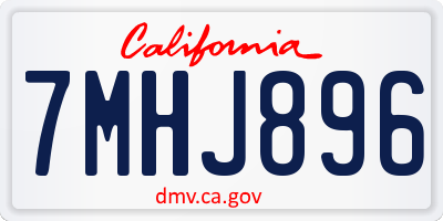 CA license plate 7MHJ896
