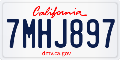 CA license plate 7MHJ897
