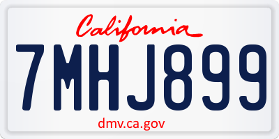 CA license plate 7MHJ899