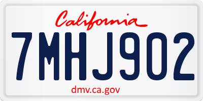 CA license plate 7MHJ902