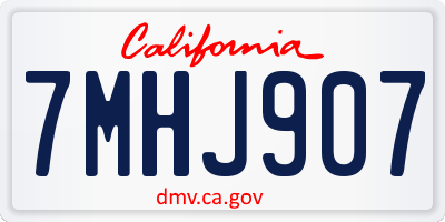 CA license plate 7MHJ907