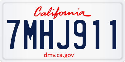 CA license plate 7MHJ911