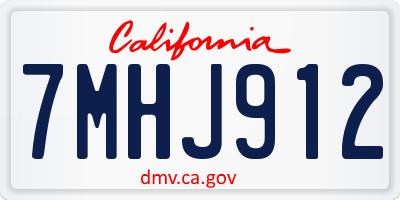 CA license plate 7MHJ912