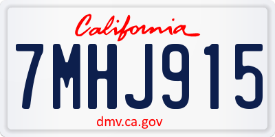 CA license plate 7MHJ915