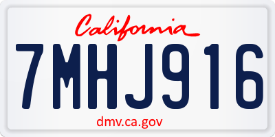 CA license plate 7MHJ916