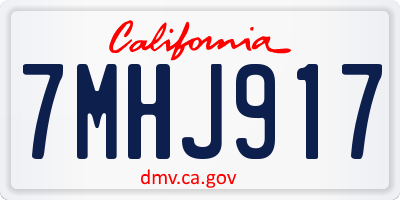 CA license plate 7MHJ917