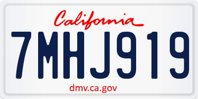 CA license plate 7MHJ919