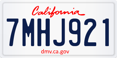 CA license plate 7MHJ921