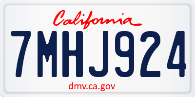 CA license plate 7MHJ924