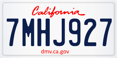 CA license plate 7MHJ927