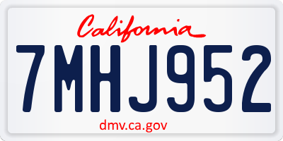 CA license plate 7MHJ952
