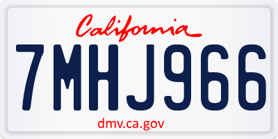 CA license plate 7MHJ966