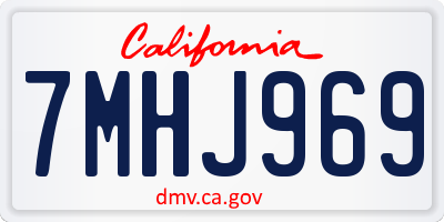 CA license plate 7MHJ969
