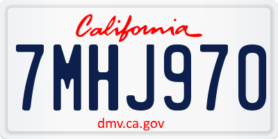 CA license plate 7MHJ970