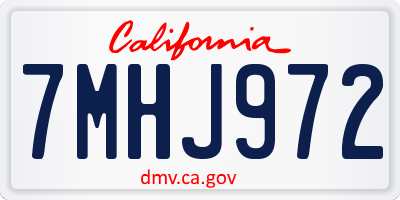 CA license plate 7MHJ972