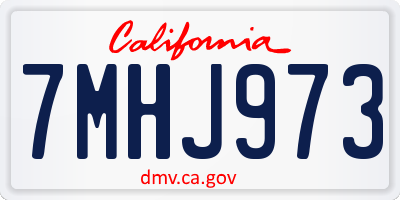 CA license plate 7MHJ973