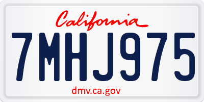 CA license plate 7MHJ975