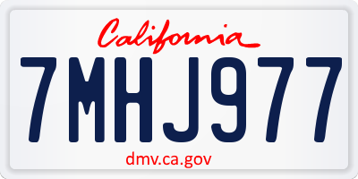 CA license plate 7MHJ977