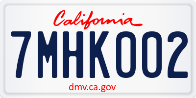 CA license plate 7MHK002