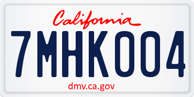 CA license plate 7MHK004