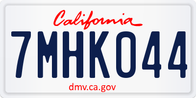 CA license plate 7MHK044