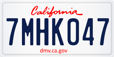 CA license plate 7MHK047