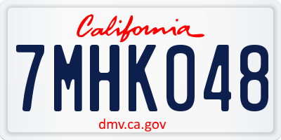 CA license plate 7MHK048