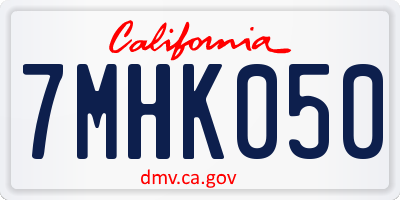 CA license plate 7MHK050