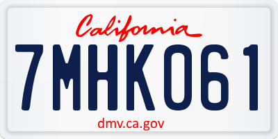 CA license plate 7MHK061
