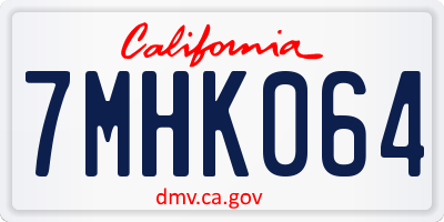 CA license plate 7MHK064