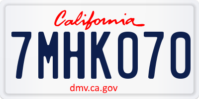 CA license plate 7MHK070