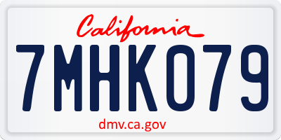 CA license plate 7MHK079