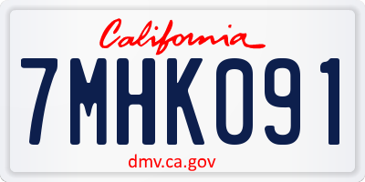 CA license plate 7MHK091