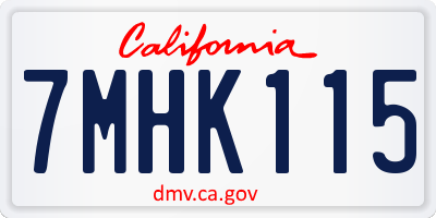 CA license plate 7MHK115
