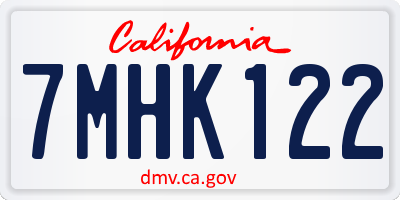 CA license plate 7MHK122
