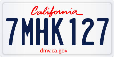 CA license plate 7MHK127