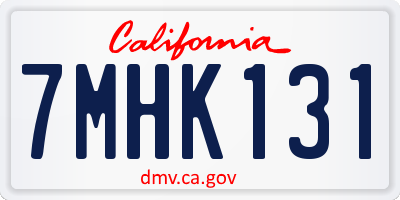 CA license plate 7MHK131