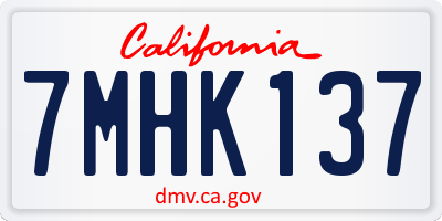 CA license plate 7MHK137