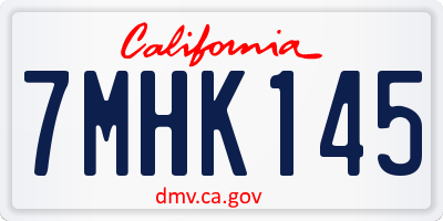 CA license plate 7MHK145