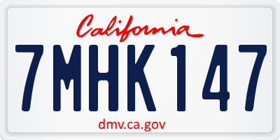 CA license plate 7MHK147