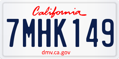 CA license plate 7MHK149