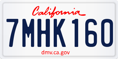 CA license plate 7MHK160