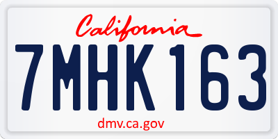 CA license plate 7MHK163