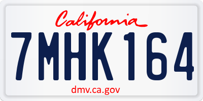 CA license plate 7MHK164